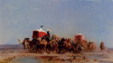 Alberto Pasini Painting - Caravan In The Desert Alberto Pasini